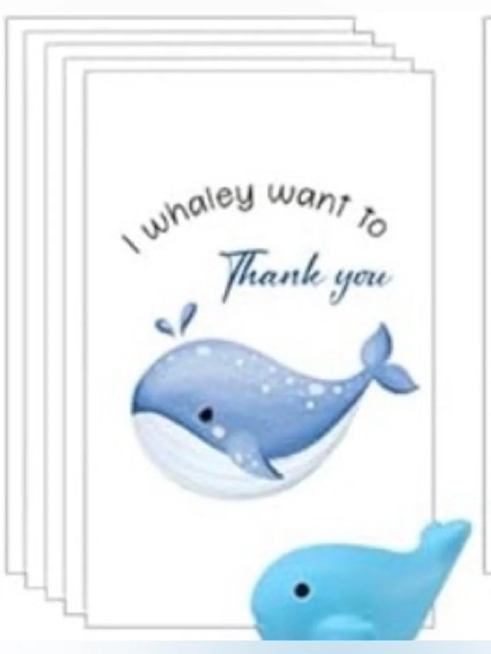 $2 Blue Whale Thank You Card SET $2 WITH any $10 ORDER OR MORE